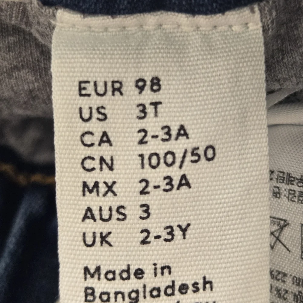 H&M Dark Blue Kids Denim Lined Joggers with Drawstring